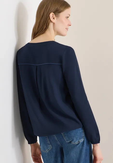 Bluse in Unifarbe universal blue
