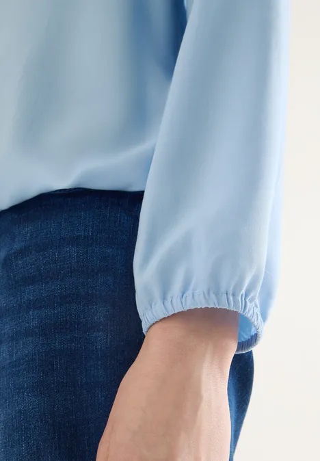 Bluse in Unifarbe light sky blue