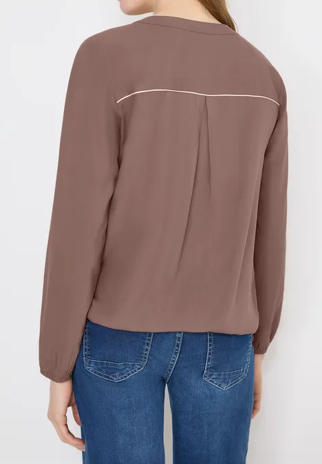 Bluse in Unifarbe urban taupe