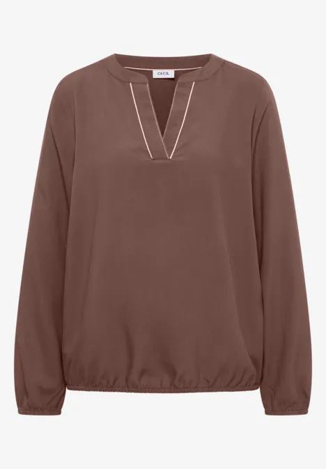 Bluse in Unifarbe urban taupe
