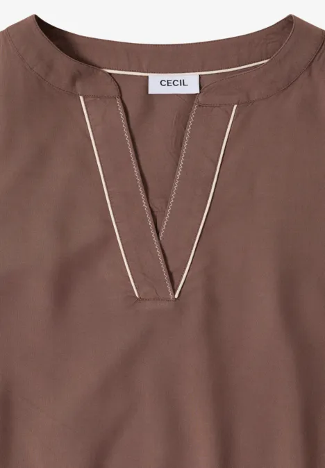 Bluse in Unifarbe urban taupe