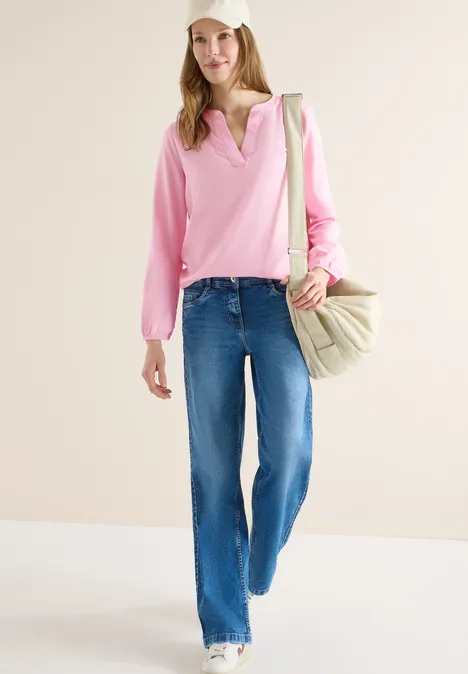 Bluse in Unifarbe light blush rose