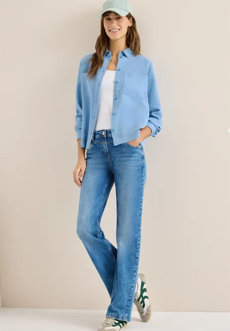 Blouse en denim coloré cloud blue Blouse en denim coloré cloud blue