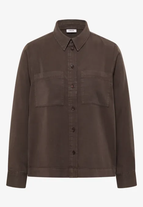 Blouse en denim coloré macchiato brown