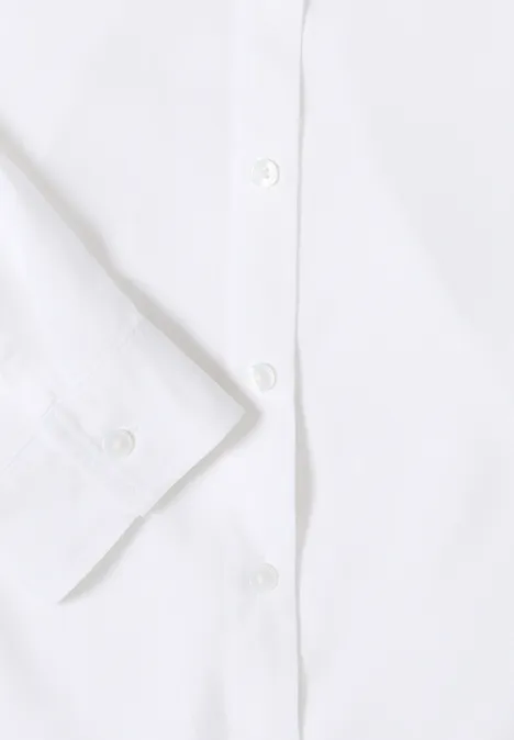 Hemdbluse in Unifarbe White