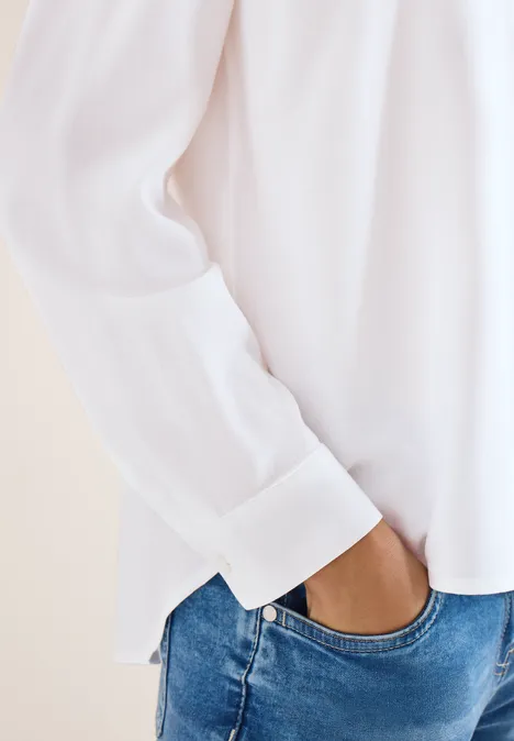 Hemdbluse in Unifarbe White