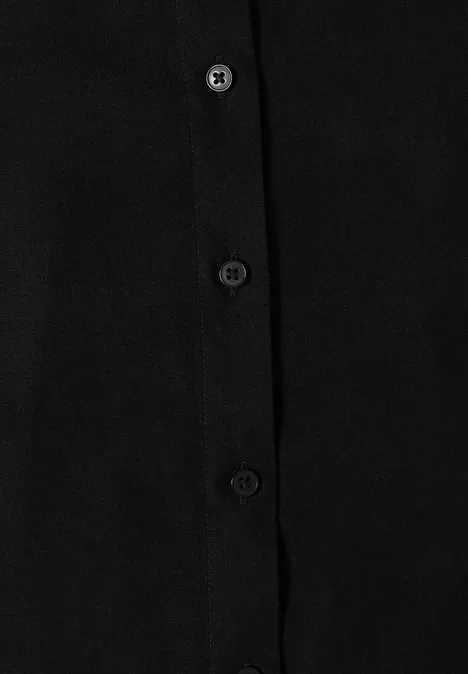 Hemdbluse in Unifarbe Black Hemdbluse in Unifarbe Black