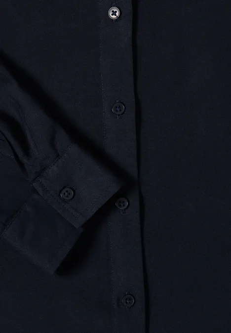 Hemdbluse in Unifarbe universal blue