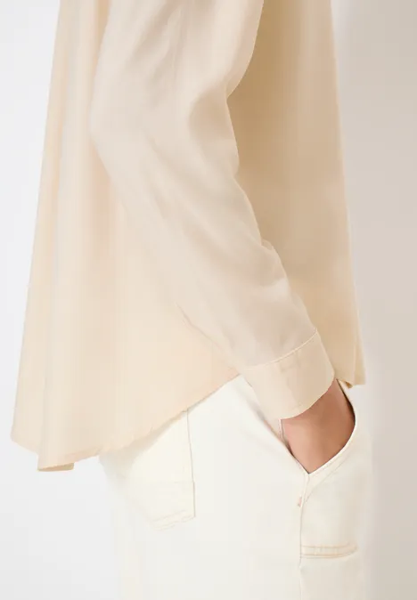 Bluzka koszulowa w jednolitym kolorze pearl beige