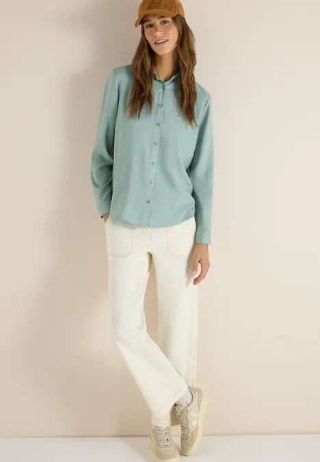 Hemdbluse in Unifarbe mint sea green