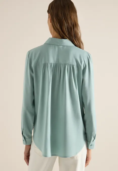 Hemdbluse in Unifarbe mint sea green