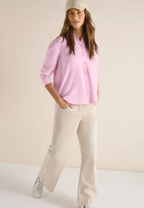 Hemdbluse in Unifarbe light blush rose