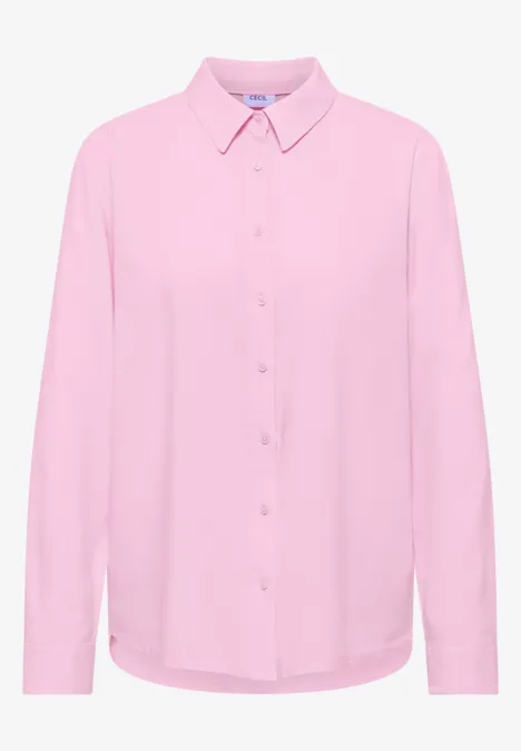 Hemdbluse in Unifarbe light blush rose