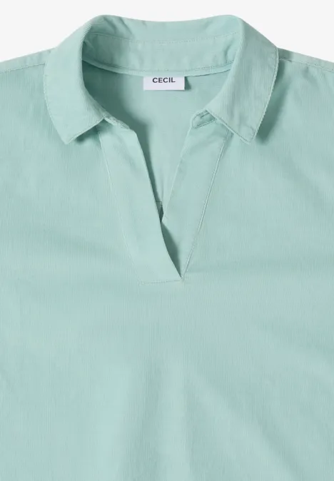 Bluse mit Turn-Up mint sea green