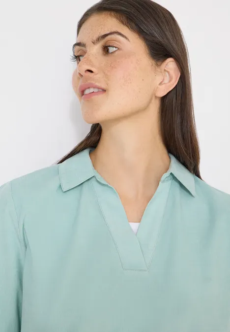 Bluse mit Turn-Up mint sea green