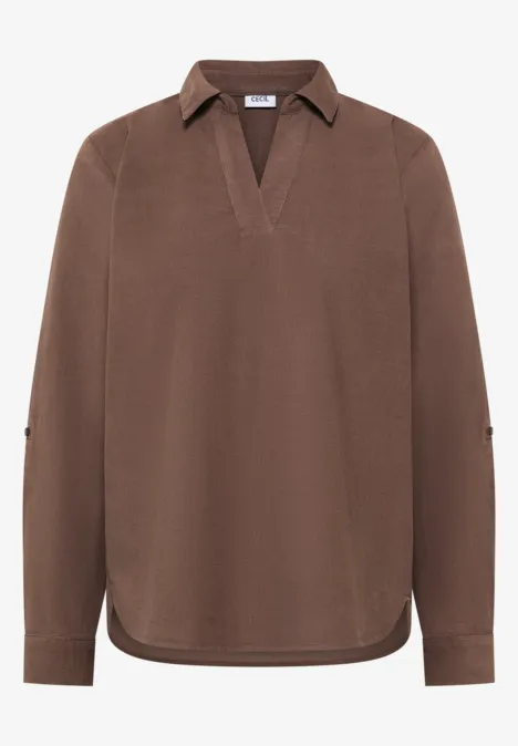 Blouse met omslag urban taupe