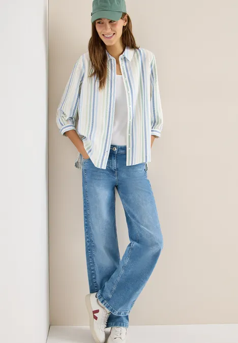 Chemisier en seersucker raw matcha lime Chemisier en seersucker raw matcha lime