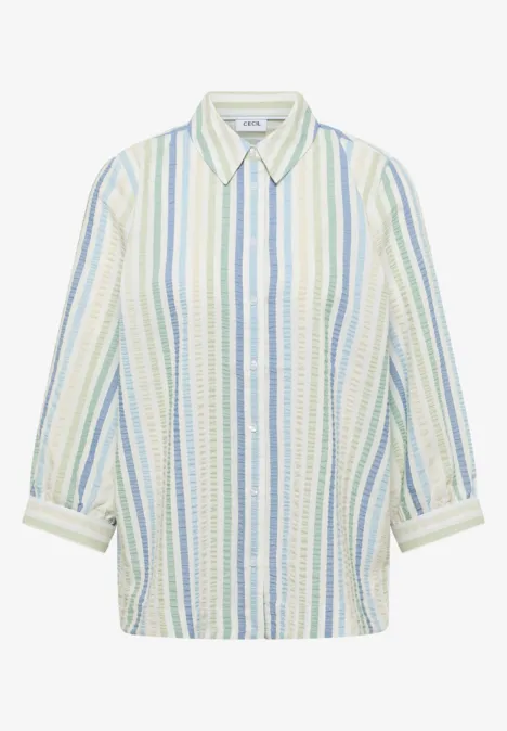 Seersucker Hemdbluse raw matcha lime