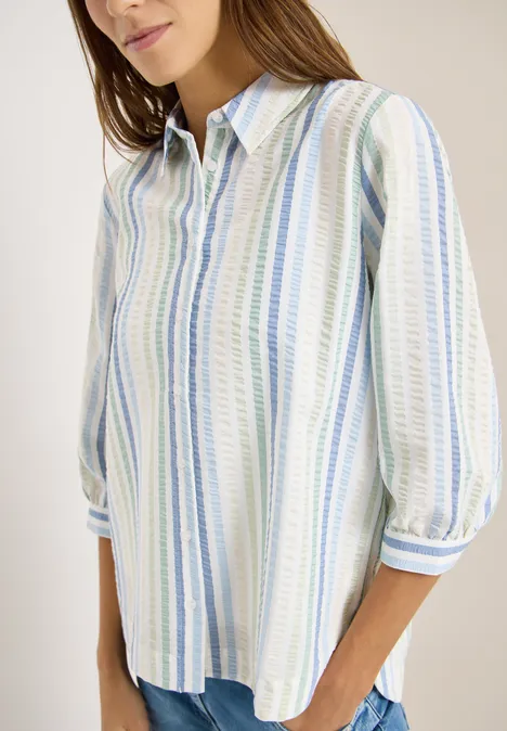 Chemisier en seersucker raw matcha lime Chemisier en seersucker raw matcha lime