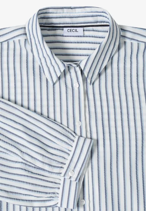 Blouse en qualité seersucker sporty denim blue