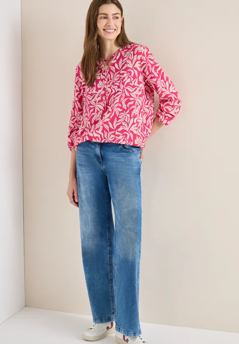 Bluse mit Strings beetroot pink