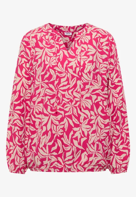 Bluse mit Strings beetroot pink