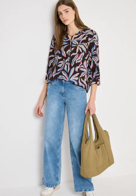 Bluse mit Strings macchiato brown Bluse mit Strings macchiato brown