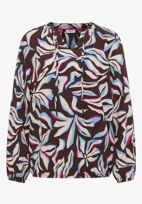 Blouse met touwtjes macchiato brown