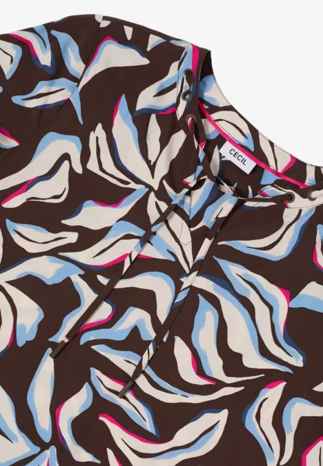 Bluse mit Strings macchiato brown Bluse mit Strings macchiato brown