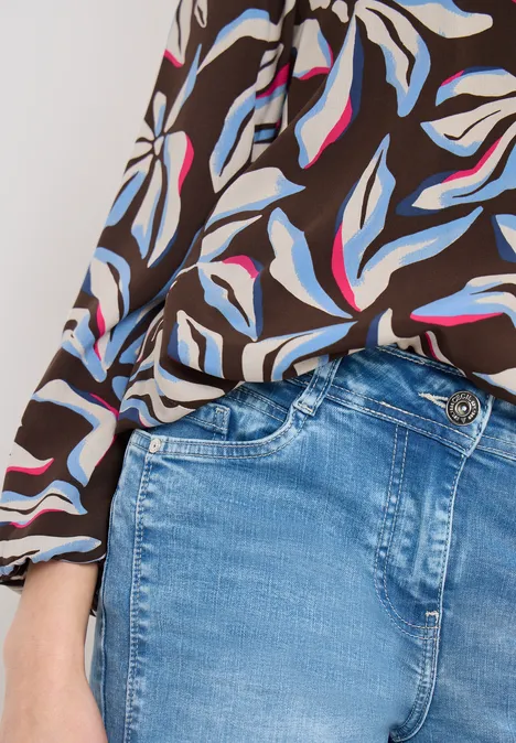 Bluse mit Strings macchiato brown Bluse mit Strings macchiato brown