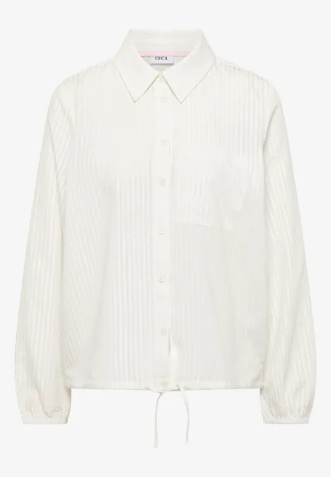 Blouse à col chemise et rayures vanilla white