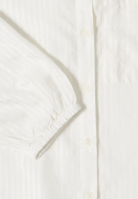 Blouse à col chemise et rayures vanilla white