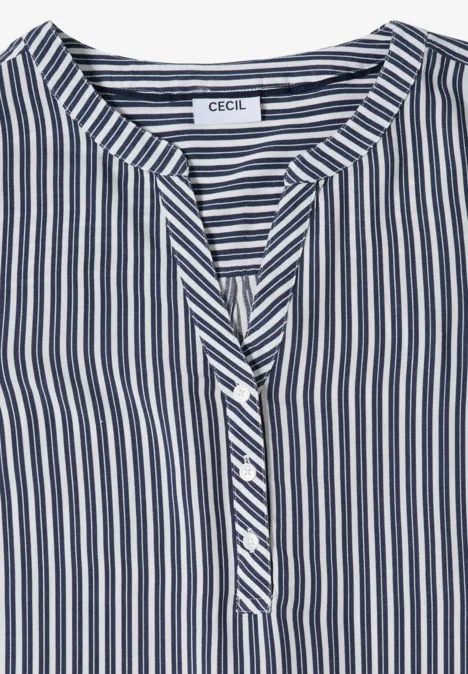 Chemisier à manches 3/4 avec motif à rayures universal blue
