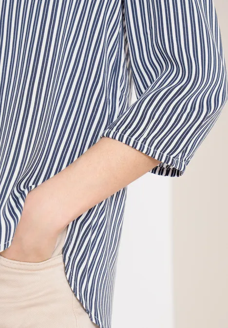 Chemisier à manches 3/4 avec motif à rayures universal blue