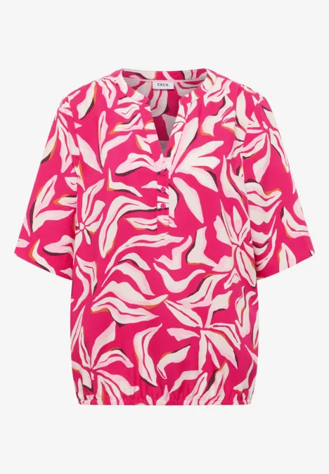 Gestreifte Bluse beetroot pink
