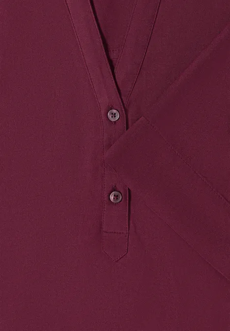 Blouse avec col fendu et ourlet élastique sweet grape red