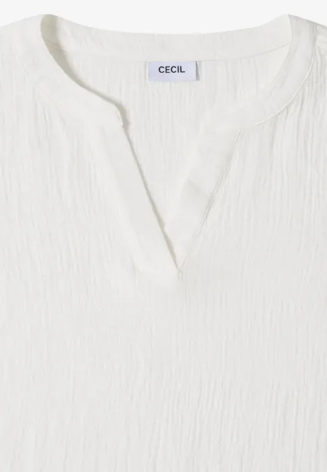 3/4-Arm Bluse in Musselin-Qualität vanilla white