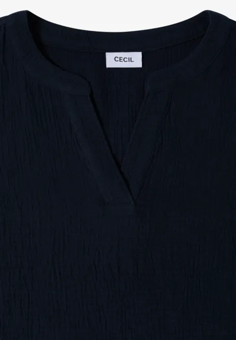 3/4-mouwen blouse van mousseline universal blue