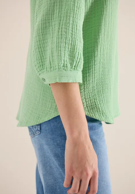 3/4-mouwen blouse van mousseline juicy lime 3/4-mouwen blouse van mousseline juicy lime