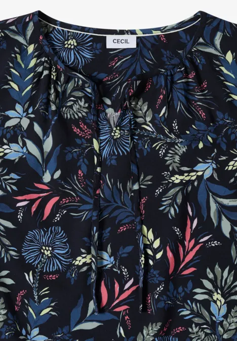 Chemisier à manches 3/4 avec motif floral universal blue