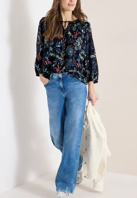 Chemisier à manches 3/4 avec motif floral universal blue