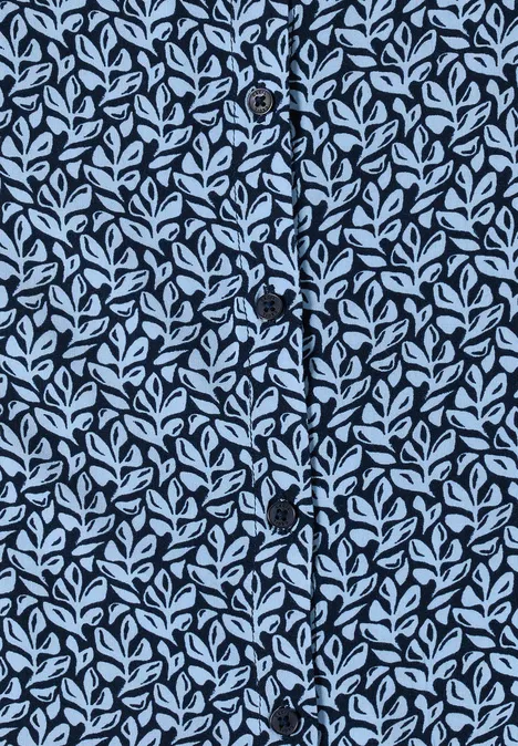 Bluzka koszulowa z krótkim rękawem i listwą guzikową universal blue