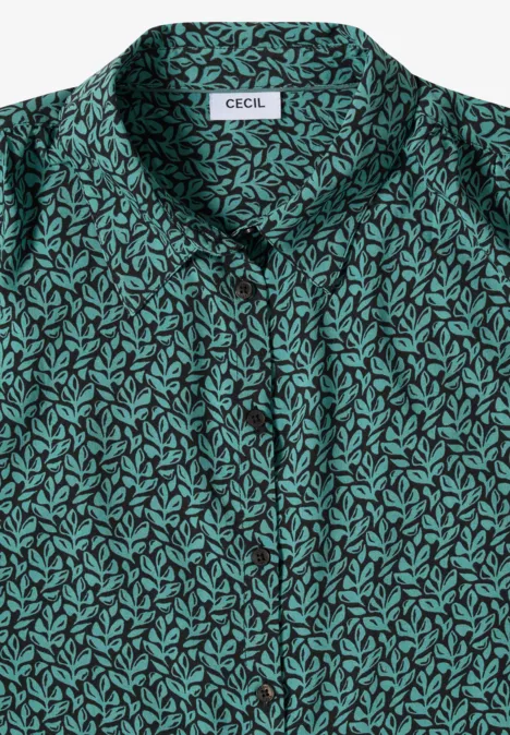 Bluzka koszulowa z krótkim rękawem i listwą guzikową raw khaki