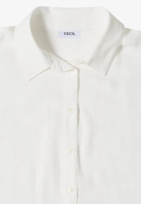 Chemisier à manches courtes uni vanilla white Chemise blanche CECIL à col et boutonnage, sobre et élégante.