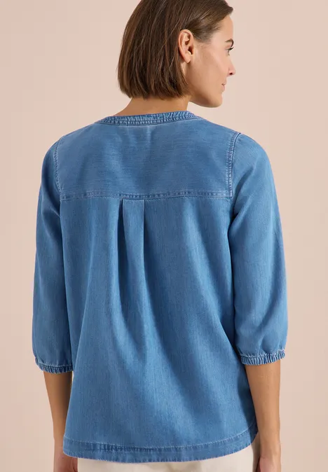 3/4-Arm Tunika im Denim-Look mid blue wash