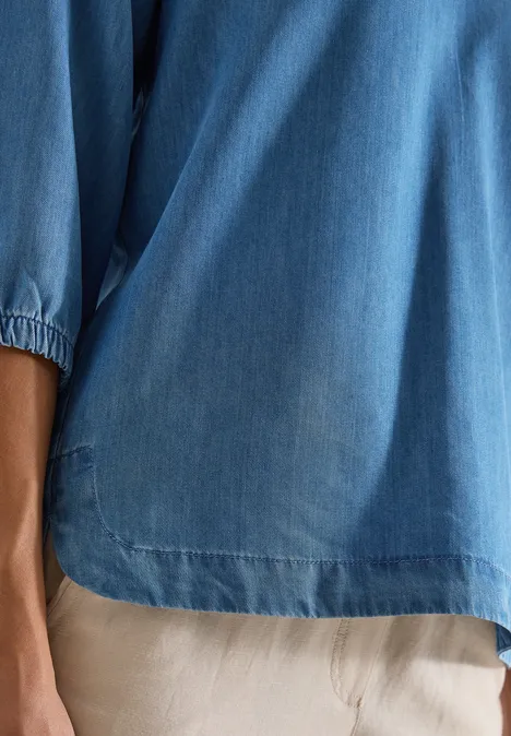 3/4-Arm Tunika im Denim-Look mid blue wash