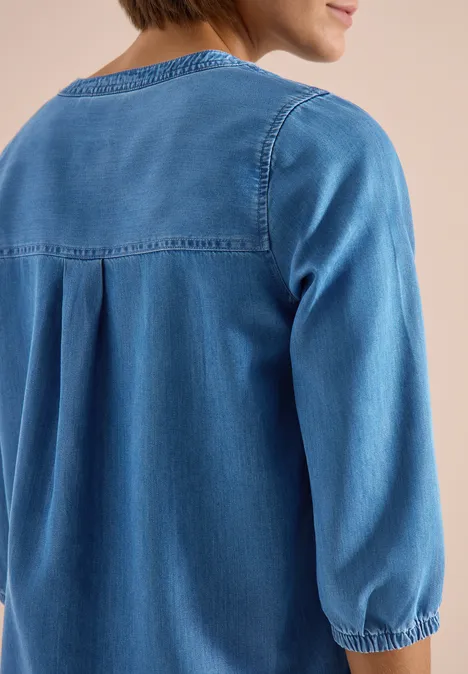 3/4-Arm Tunika im Denim-Look mid blue wash