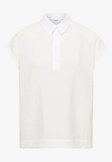 Dropped Shoulder Bluse mit Struktur vanilla white