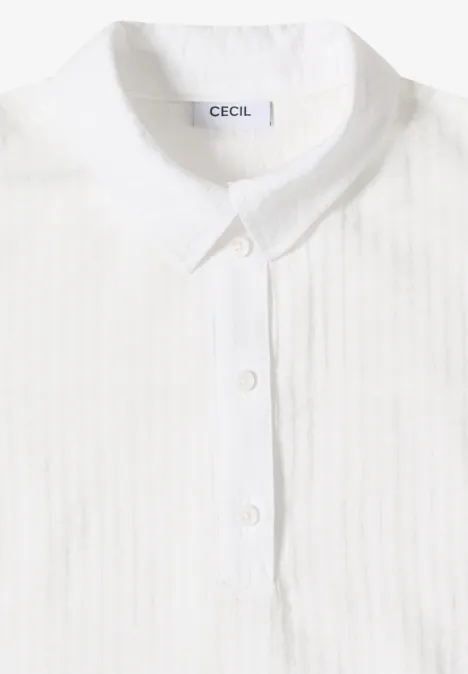 Dropped Shoulder Bluse mit Struktur vanilla white