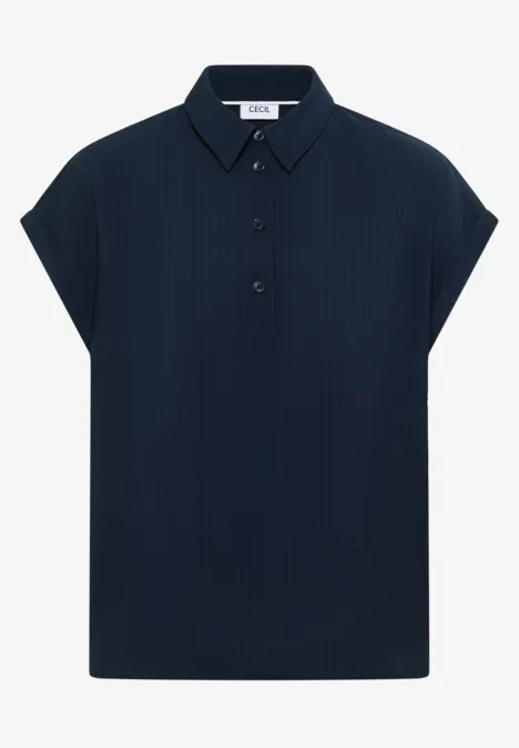 Dropped Shoulder Bluse mit Struktur universal blue